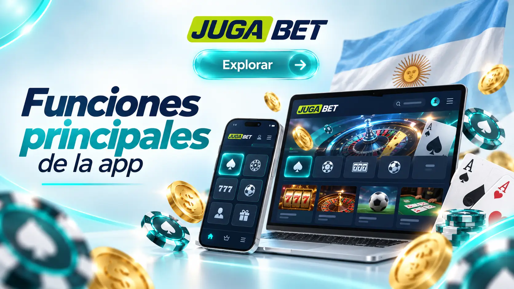 Funciones principales de la app de Jugabet Casino